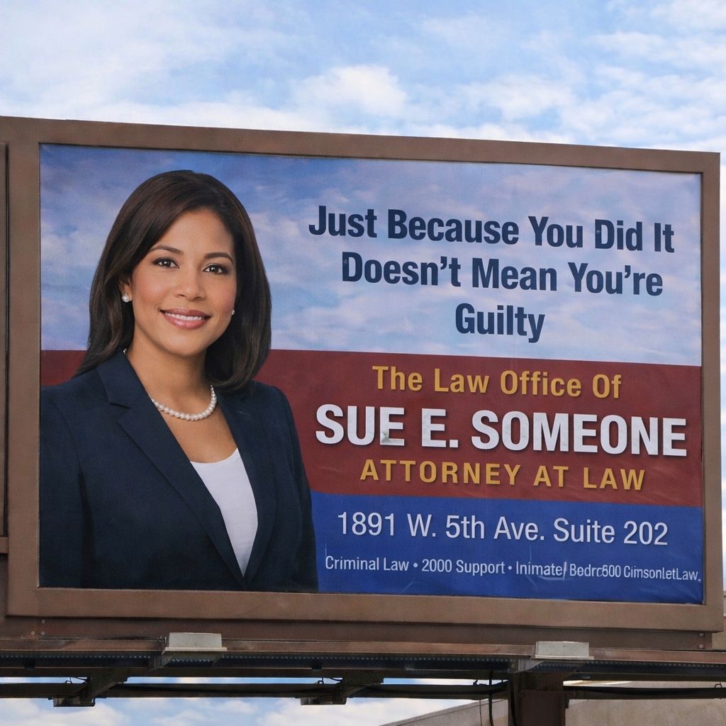Billboard for The Law Office of Sue E. Someone